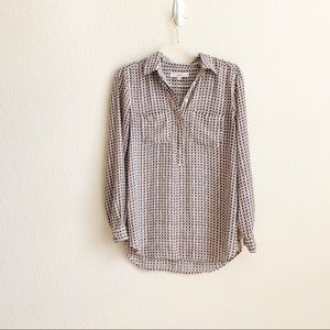 LOFT button down silk blouse. Size S